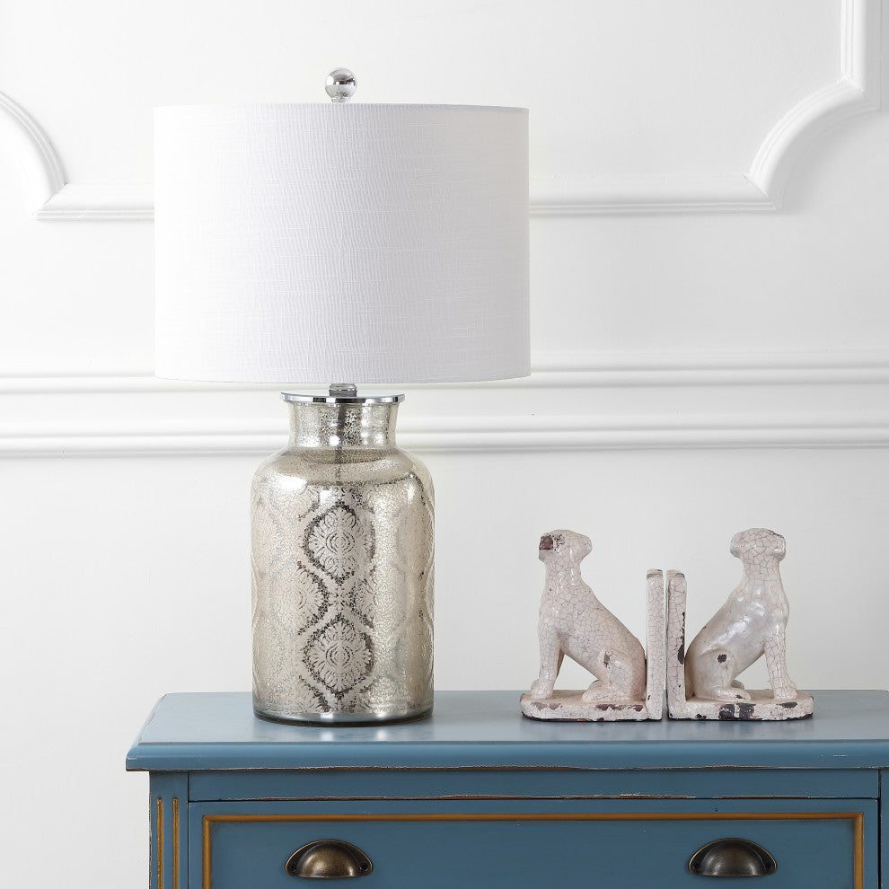 Emilia Trellis Pattern Glass Table Lamp, Emilia