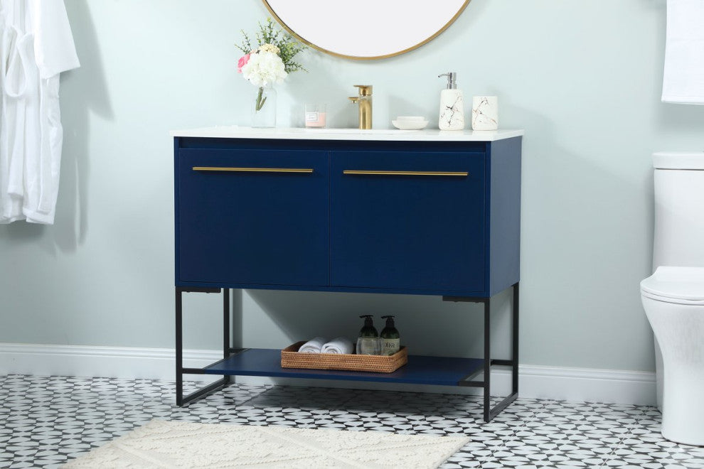 Sue 40" Single Bathroom Vanity, Blue