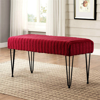 Serenta Super Mink Ottoman, Jester Red, 46''x16''x22''