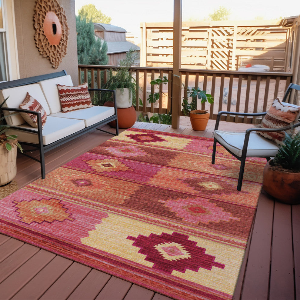Indoor/Outdoor Phoenix PH1 Rose Machine Washable 8' x 10' Rug