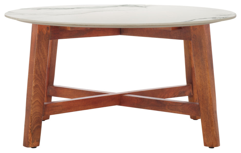Safavieh Samie Coffee Table, White/Walnut