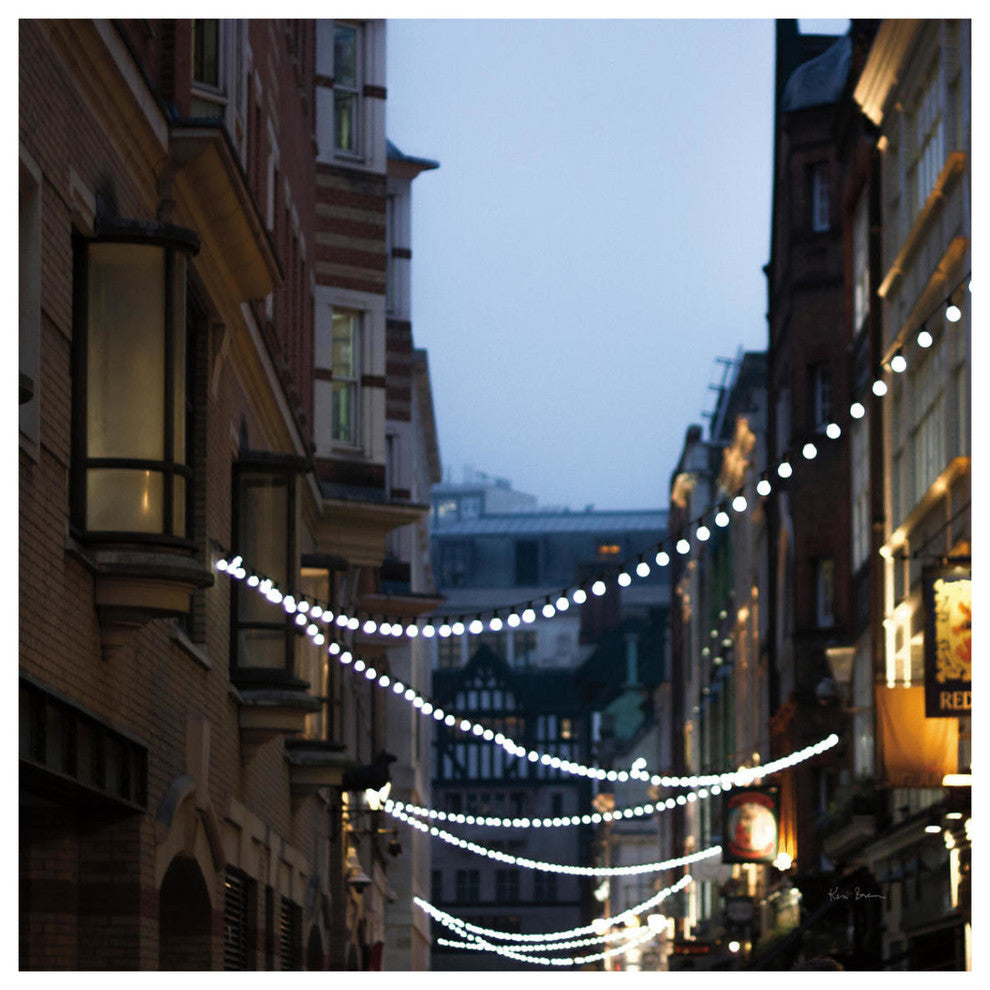 "Lights in Soho" Digital Paper Print by Keri Bevan, 38"x38"