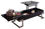 Bowery Hill Lift Top Coffee Table in Black and Chrome