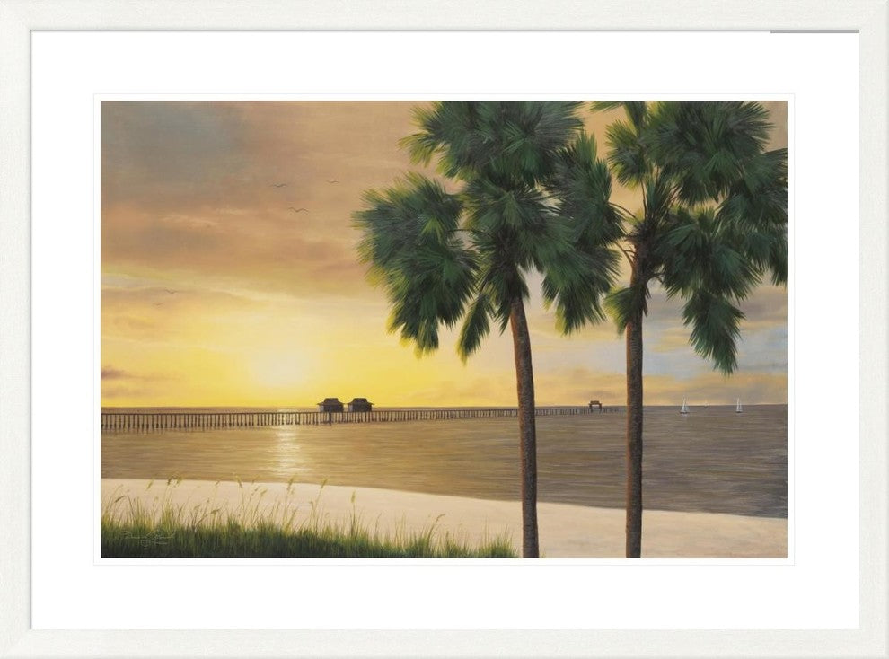 "Naples Sunset" Framed Digital Print by Diane Romanello, 39x29"