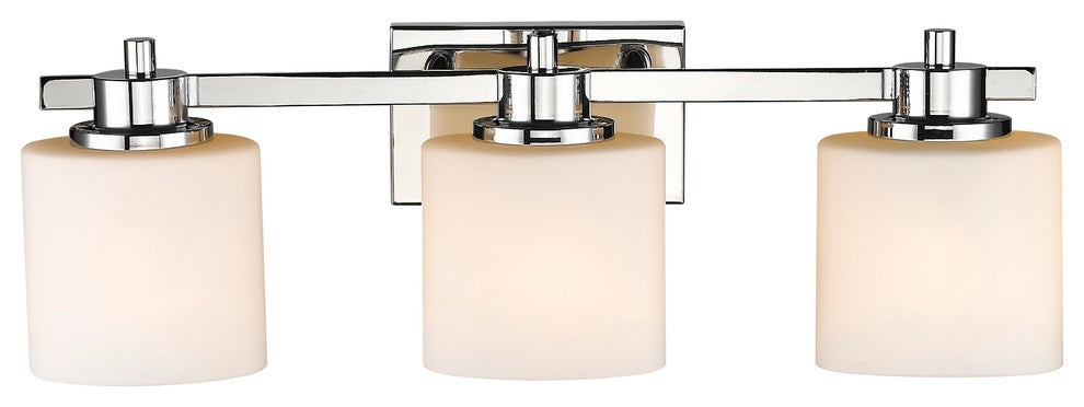 Chloe Lighting 3 Light Chrome Finish Bath Vanity Wall Fixture White Alabaste