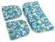 U-Shaped Spun Polyester Tufted Settee Cushion Set, Set of 3, Rio Cool