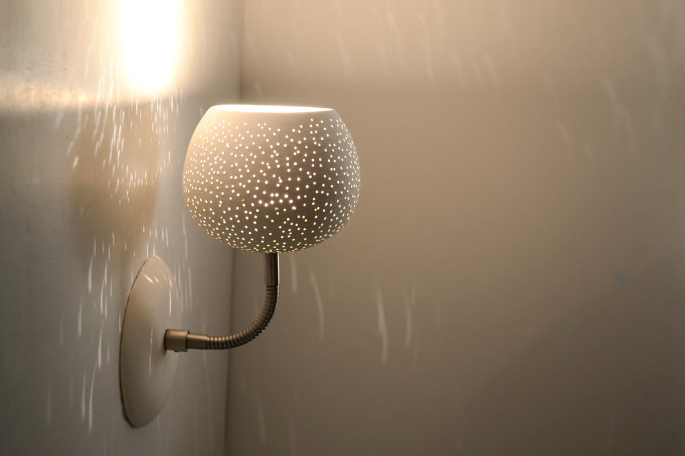 Claylight Sconce, Dot Pattern, No Switch - Xenon Bulb