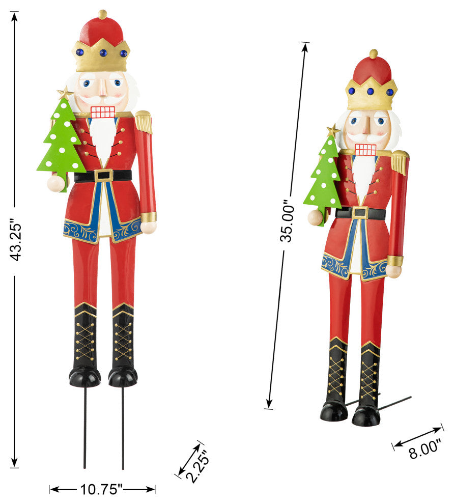 43.25"H Metal Christmas Nutcracker Yard Stake