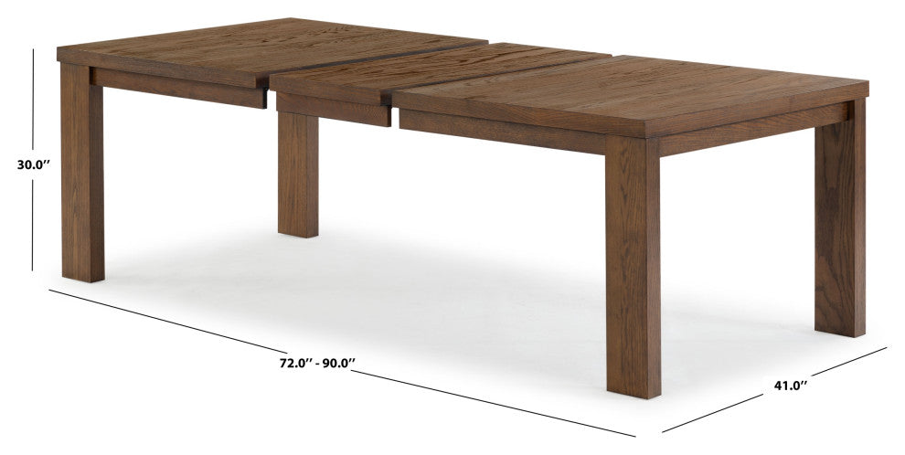 Safavieh Couture Desmond Extendable Dining Table, Medium Oak