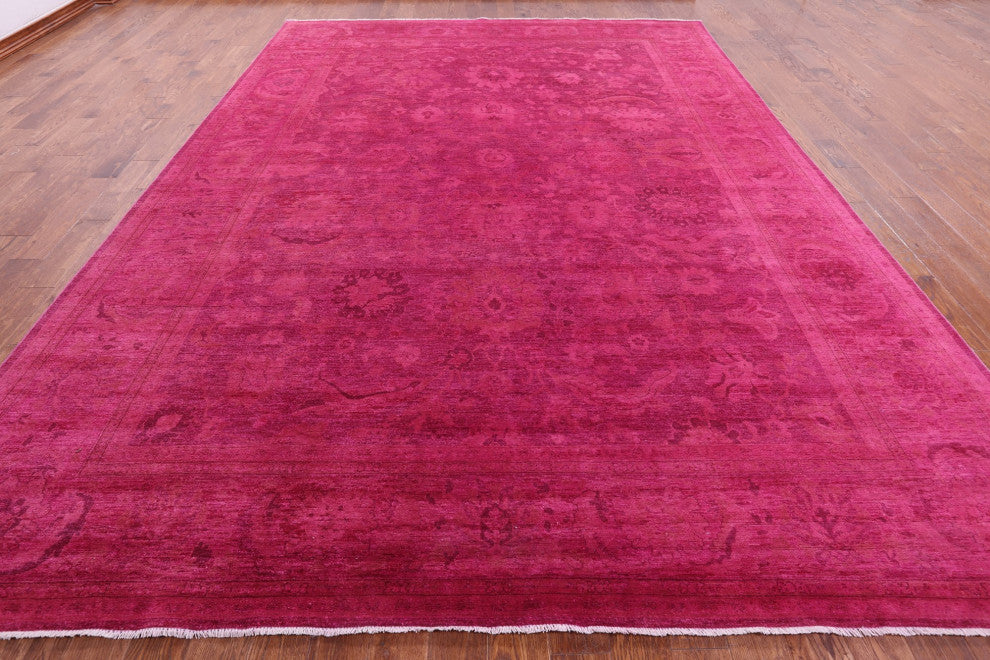 10' 0" X 13' 9" Full Pile Overdyed Hand Knotted Rug - Q12855