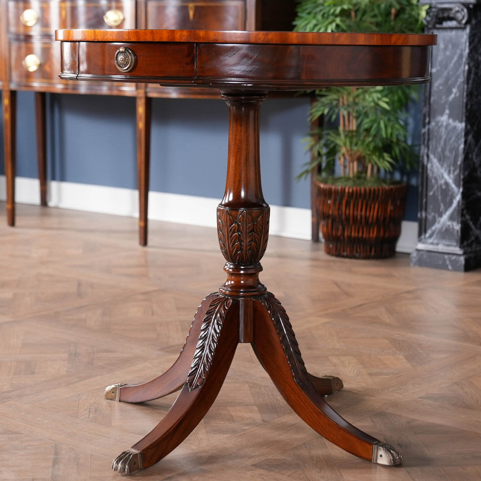 Drum Table With Drawer