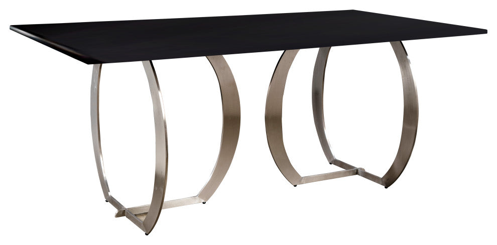 Monique Glass Top Chrome Dining Table for 6