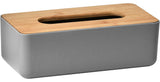 Gray Padang Rectangular Tissue Box Cover Dispenser Bamboo