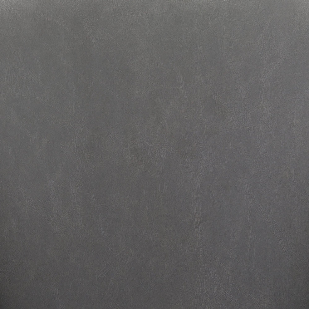 Computer Chair, Faux Vinyl Leather, Steel, Gray, Gold, Business Office