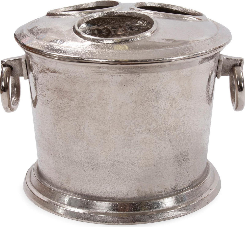 Classic Round Matte Silver Wine Bucket