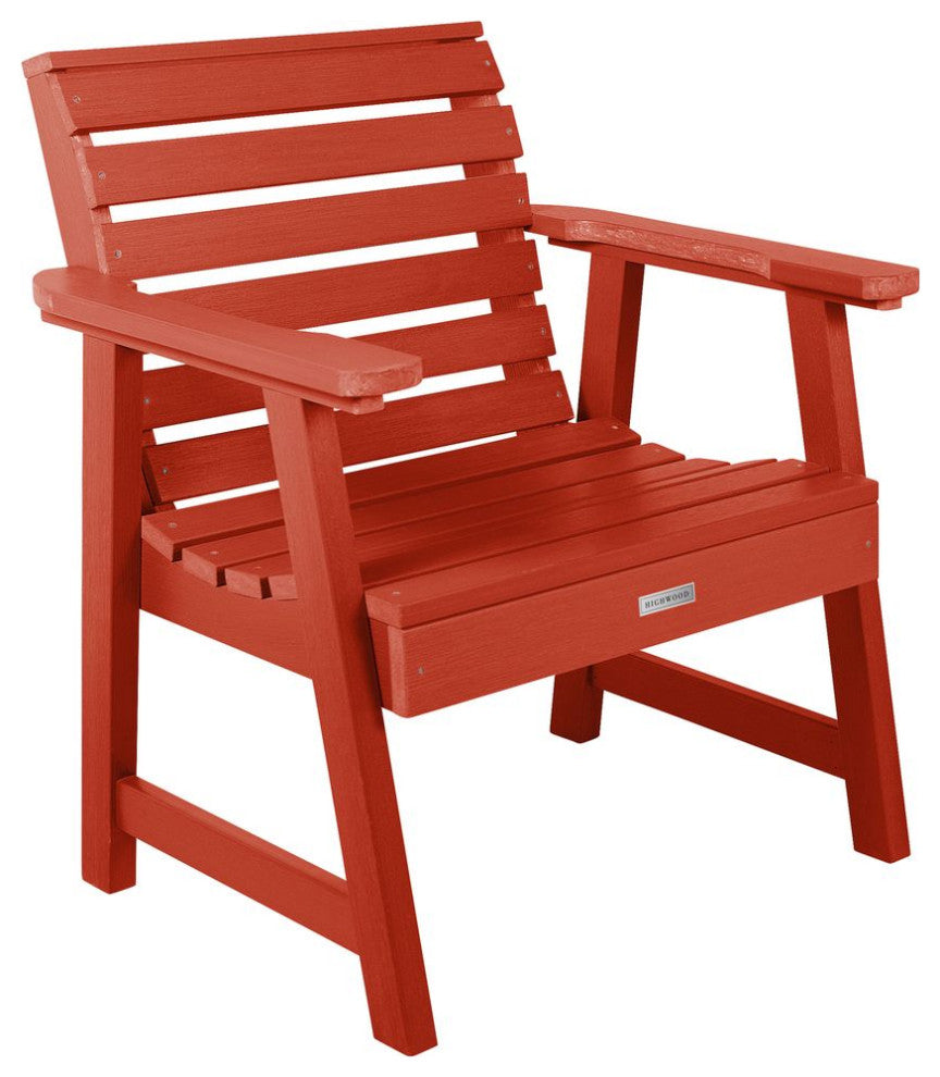 4' Weatherly Bench, Chairs, Conversation Table, 4-Piece Set, Rustic Red