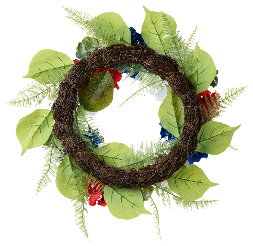 22"D Patriotic/Americana Hydrangea Wreath