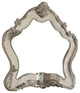 Benzara BM232987 Wooden Arched Wall Mirror With Floral Design, White