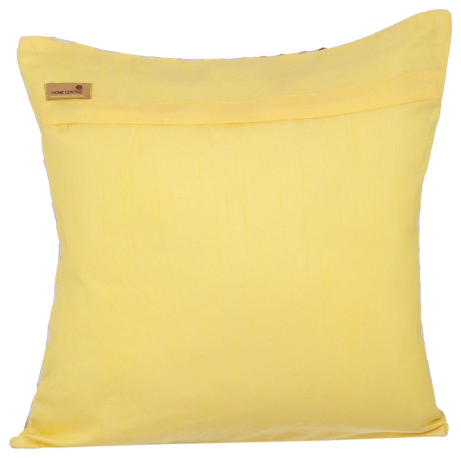 Yellow Decorative Pillow Covers 18"x18" Silk, Unfolding Yellow