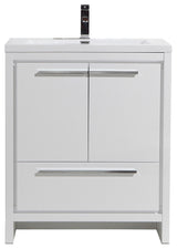 Alma-Allier Freestanding Vanity With Integrated Sink, White, 30"