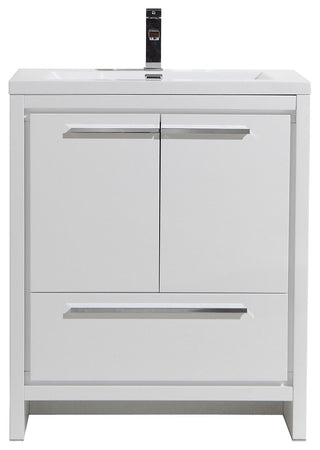 Alma-Allier Freestanding Vanity With Integrated Sink, White, 30"