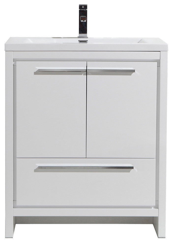 Alma-Allier Freestanding Vanity With Integrated Sink, White, 30"
