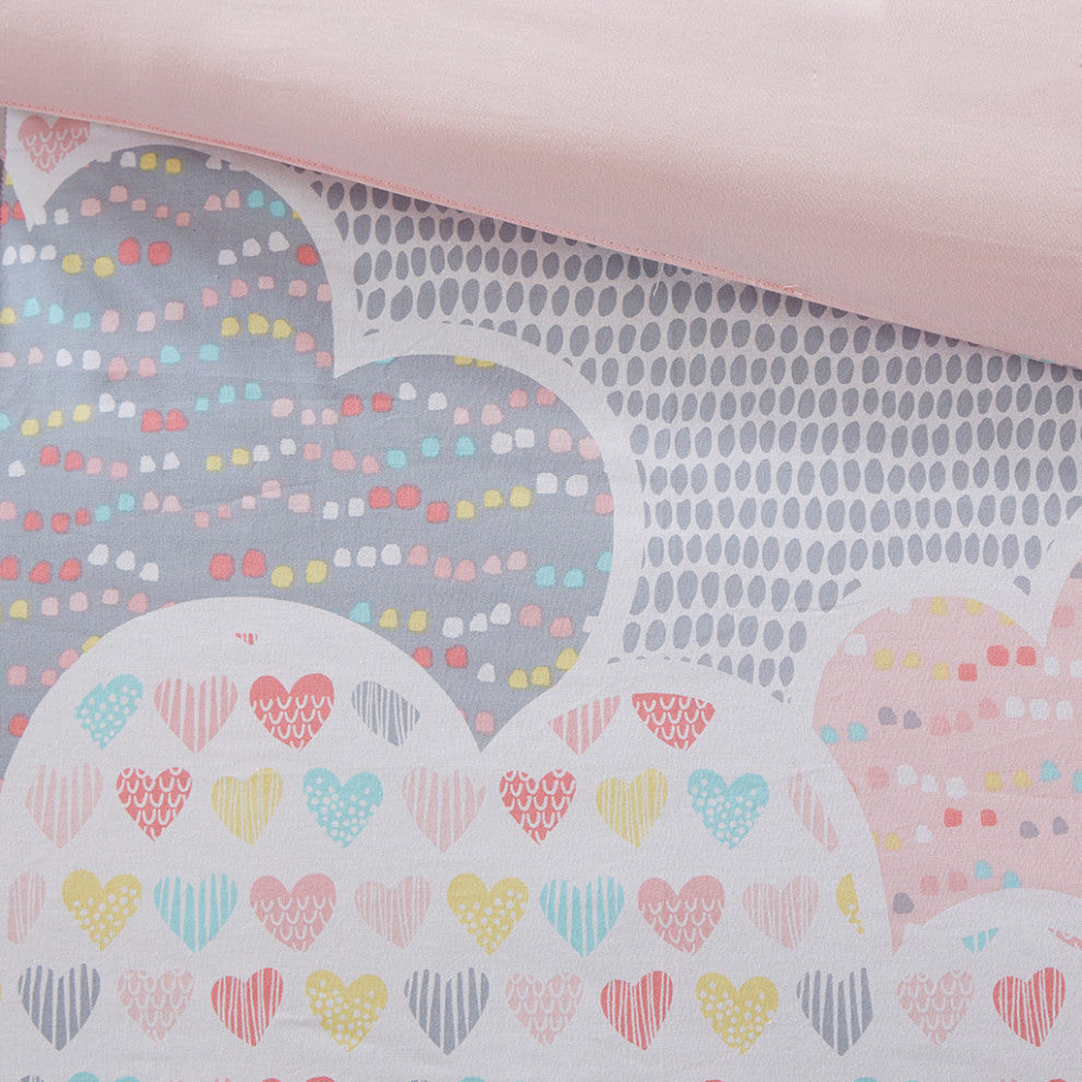 Kids Cotton Comforter/Duvet Cover/Coverlet Set, Pink, Twin, Duvet Cover