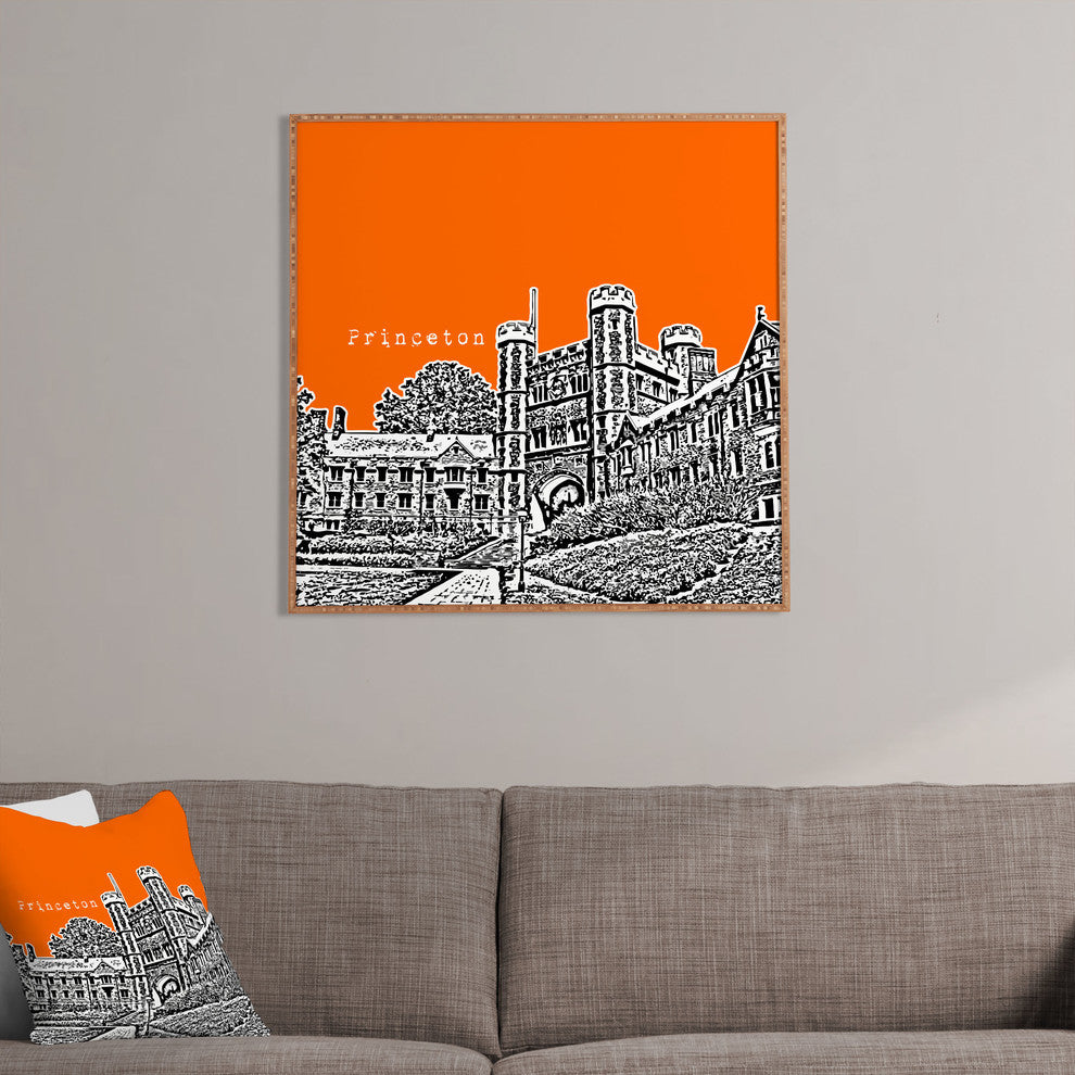 Deny Designs Bird Ave Princeton University Orange Framed Wall Art