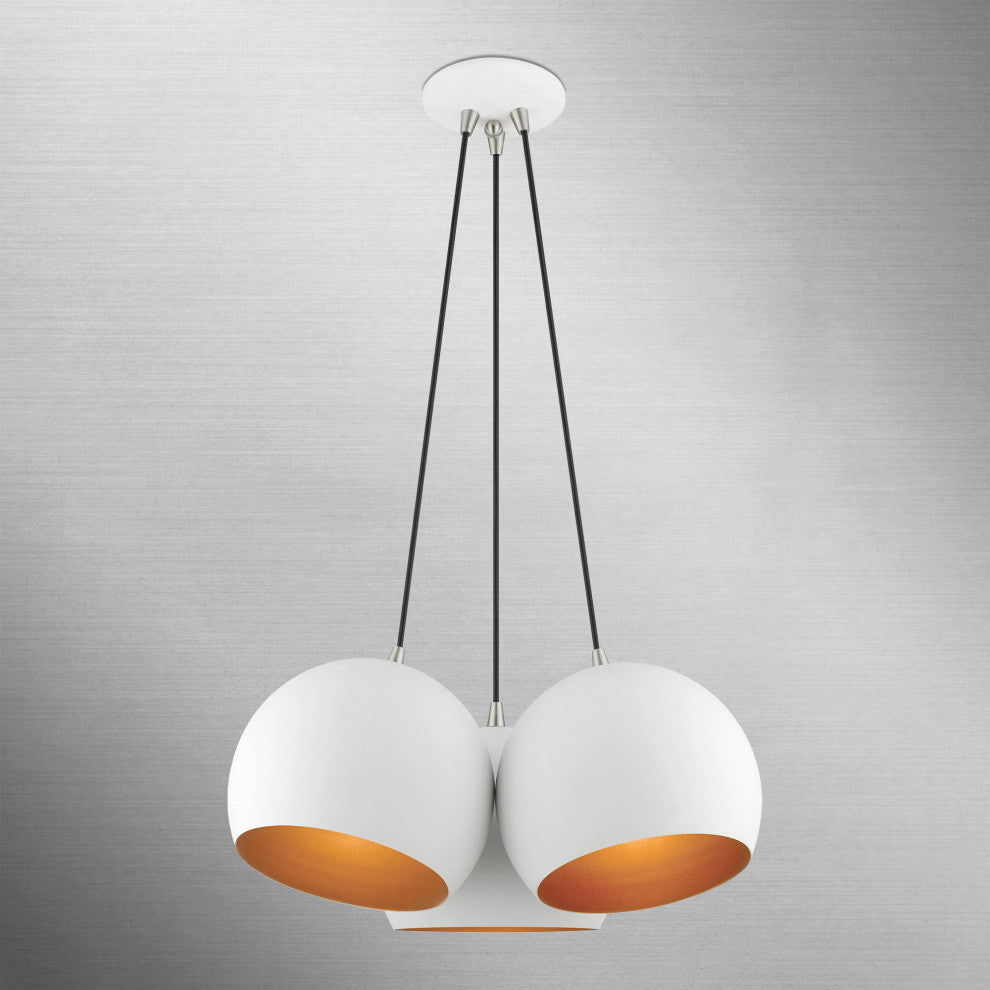 Livex Lighting 3 Light White Globe Pendant