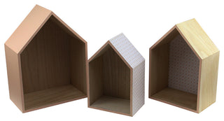 Set of 3 Basic Luxury Shadow Boxes with Peach Accents 11.5, 15.5"