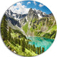 Lake On Green Valley, Photography Landscape Round Metal Wall Art, 38"