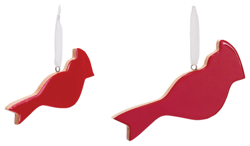 Glass Cardinal Bird Ornament, 6-Piece Set