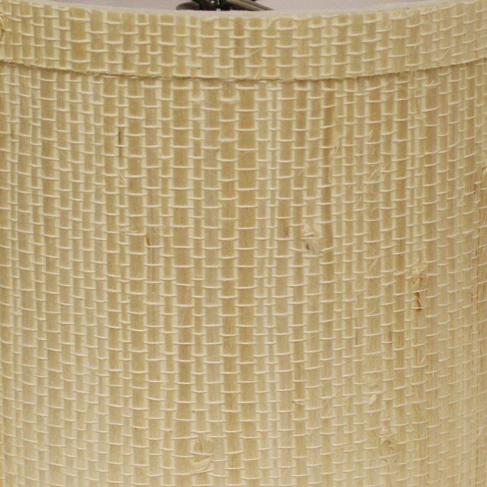 4" Ivory Grasscloth Set of 6 Drum Chandelier Lampshades
