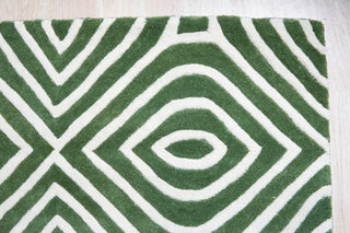 Hand-Tufted Wool Light Green Transitional Modern Modern Stripes Rug, 9'x12'