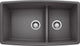 Blanco 441474 19"x33" Granite Double Undermount Kitchen Sink, Cinder