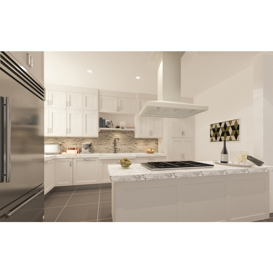 ZLINE 36" Convertible Vent Wooden Island Mount Range Hood