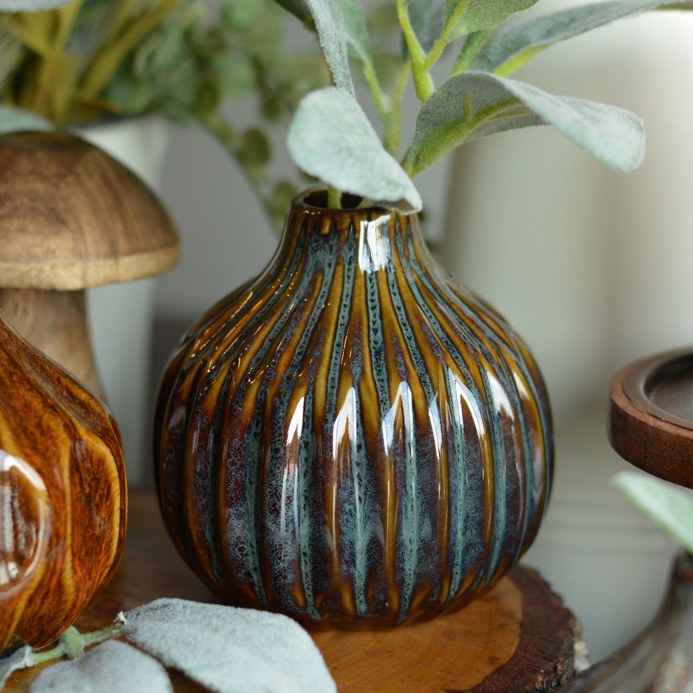 3 Piece Reactive Glazed Vase Set