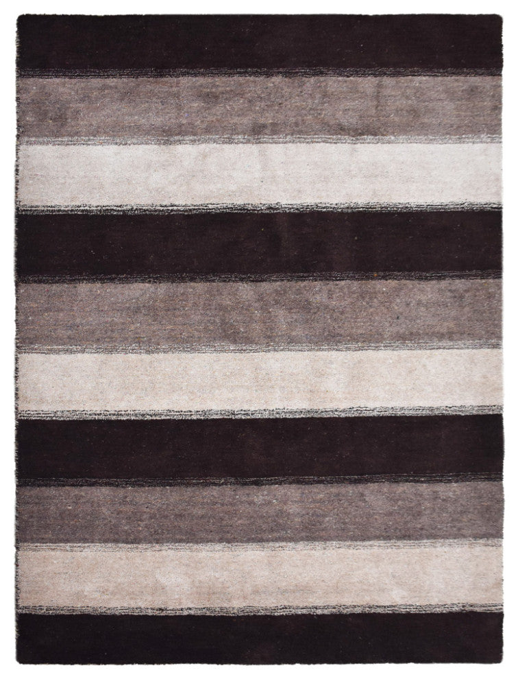 HAND KNOTTED LOOM SILK AREA RUGS-6'x9',Rectangle,Brown Beige,Contemporary