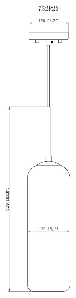 Zlite 732P22-HBR 1-Light Pendant, Matte Opal