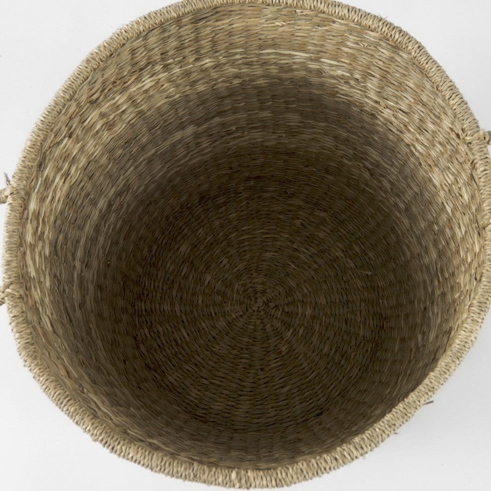 Set of Two Round Wicker Storage Baskets