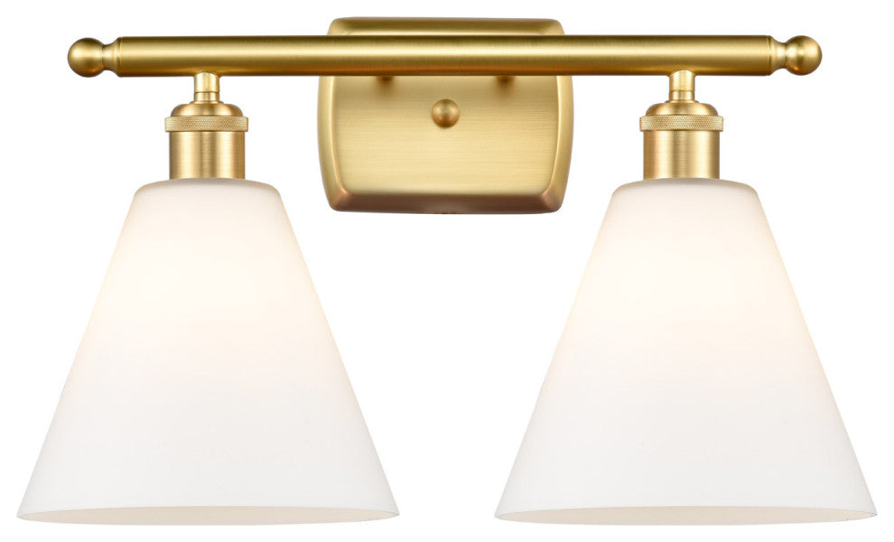 Innovations 516-2W-SG-GBC-81 2 Light Bath Vanity Light, Satin Gold