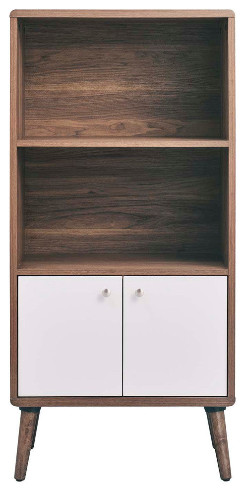 Transmit Display Cabinet Bookshelf, Walnut White
