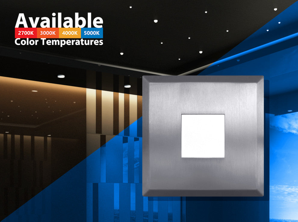 SureFit(v3) LED Flush Mount Ceiling Light, 5000K with Square Nickel Trim