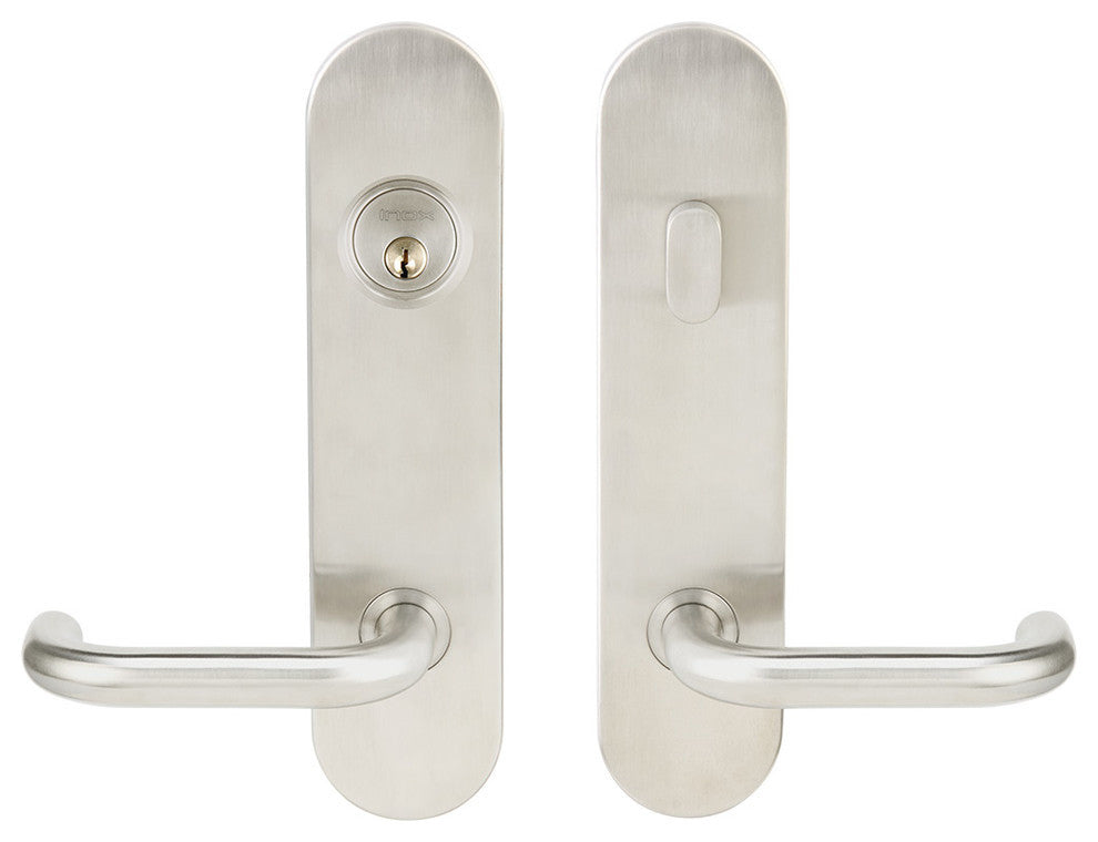 Munich Lever, Tubular Entry, Single Cylinder, Left Hand, Satin Stainless Steel