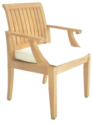 7-Piece Outdoor Teak Dining Set, 60" Rectangle Table, 6 Lagos Arm Chairs
