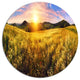 Beautiful Meadow Panorama, Landscape Round Wall Art, 38"