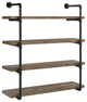 40" Wall Shelf, Black And Rustic Oak