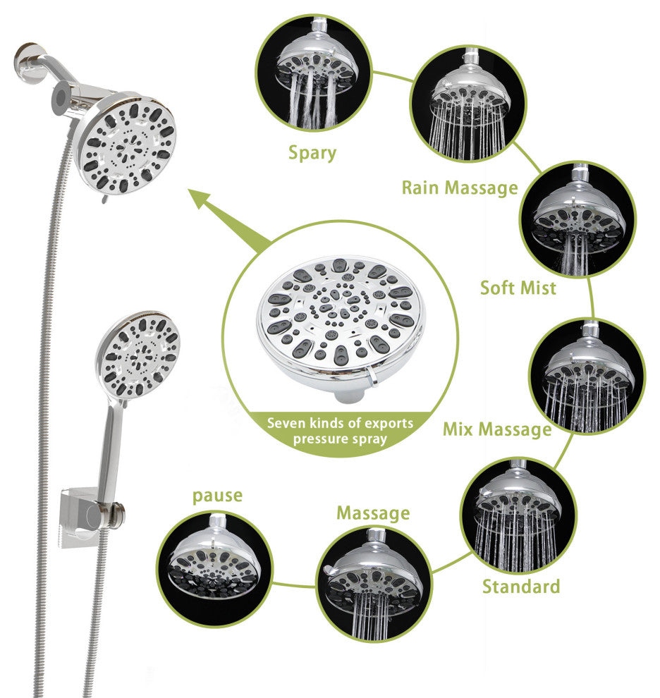 Multi Function Dual Shower Head Shower System With 4.7" Rain Showerhead