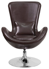 Modern Brown Leather Side Reception Chair