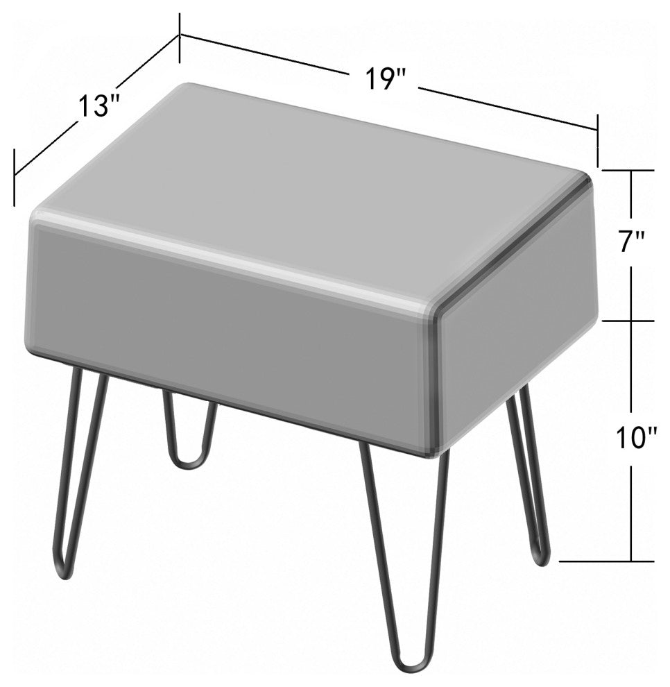 Tip Printing Light Faux Fur Ottoman, Arusha Grey